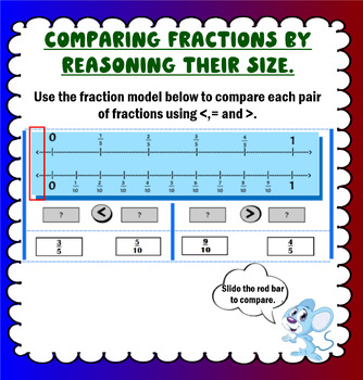 Preview of Compare fractions by reasoning about size.