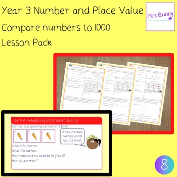 Preview of Compare numbers to 1000 lesson pack (Year 3 Number and Place Value) - UK