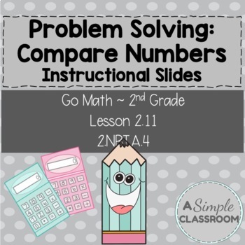 Preview of Compare #s Problem Solving *Instructional* Google Slides(Lesson 2.11 Go Math G2)