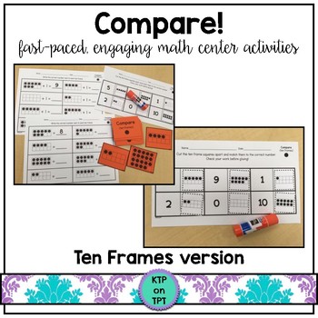 Preview of Compare!  ten frames game for math centers