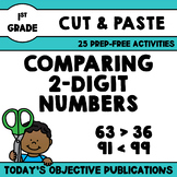 Comparing 2-Digit Numbers (First Grade Cut and Paste Practice)