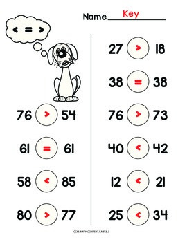 Paring 2 Digit Numbers Mon Core Math Worksheet By