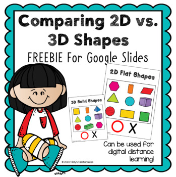 Preview of Comparing 2D vs 3D Shapes for Google Slides FREEBIE - Digital Distance Learning