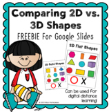 Comparing 2D vs 3D Shapes for Google Slides FREEBIE - Digi