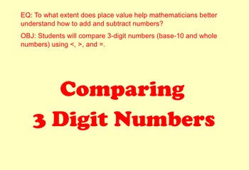 Preview of Comparing 3-Digit Numbers SMARTNotebook Lesson