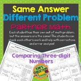 Comparing 3 Digit Numbers Activity / Same Answer - Differe