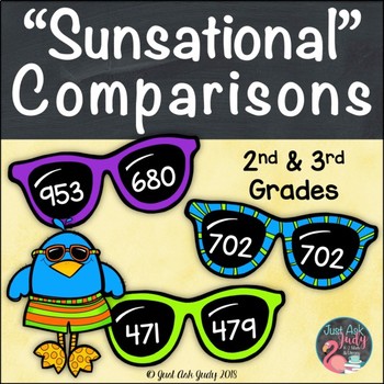 Preview of Comparing 3 Digit Numbers "Sunsational" Comparisons