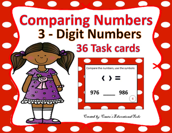 Preview of Comparing 3 Digit Numbers Task Cards