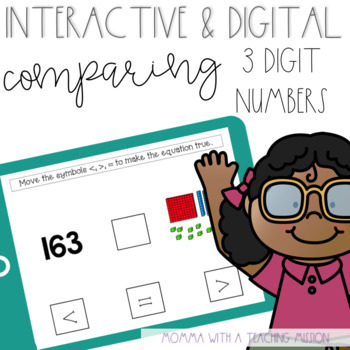 Preview of Comparing 3 Digit Numbers for Google Drive Classroom Interactive