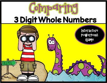 Preview of Comparing 3 Digit Whole Numbers ~ PPT Game