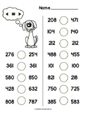 Comparing 3 digit numbers common core math worksheet