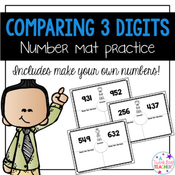 Preview of Comparing 3 digit numbers worksheets and game
