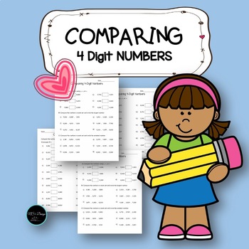 Preview of Comparing 4-Digit Numbers Math Worksheet