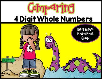 Preview of Comparing 4 Digit Whole Numbers ~ PPT Game