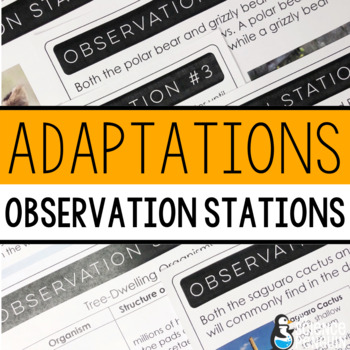 Preview of Comparing Adaptations Observation Stations & Worksheet + Digital Resource Option