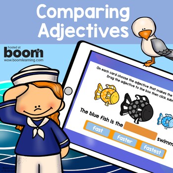 Preview of Comparing Adjectives- BOOM Cards