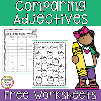 Preview of Comparing Adjectives: Free Worksheets for Comparative and Superlative Adjectives