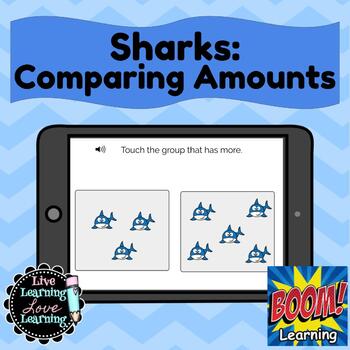 Preview of Comparing Amount 1-10 Shark Theme | Boom Cards