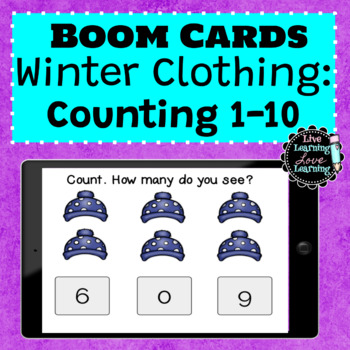 Preview of Counting 1-10 Winter Clothing | Boom Cards
