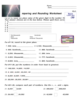 Preview of Comparing and Rounding