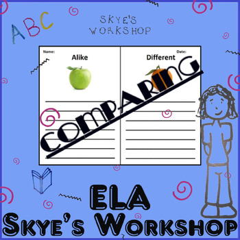 Preview of Comparing Apples to Oranges Alike Different Comparison ELA Worksheet Activity