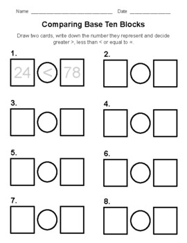 Preview of Comparing Base Ten Blocks Sample