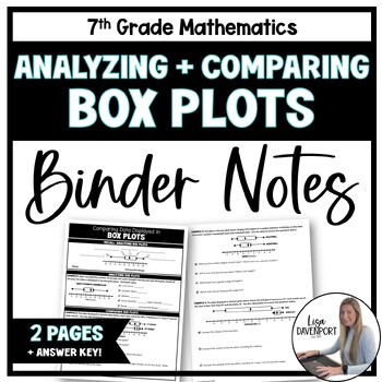 Preview of Comparing Box Plots - 7th Grade Math Binder Notes