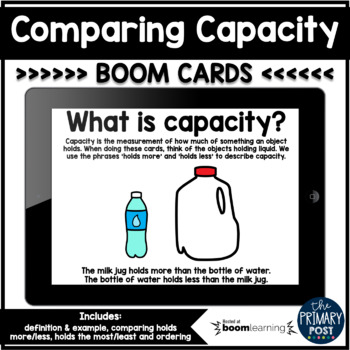 Preview of Comparing Capacity Boom Cards™ Distance Learning