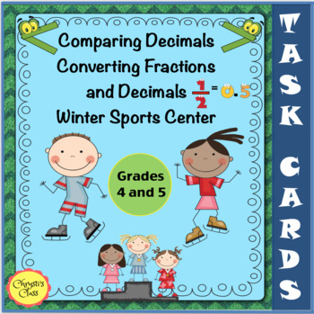 Preview of Compare Decimals/ Convert Fractions Winter Math for 4th & 5th: Print and Digital