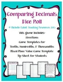 Comparing Decimals Dice Roll - Math Center or Pair Games
