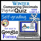 Comparing Decimals Google Forms Quiz Winter Themed