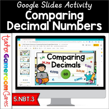 Preview of Comparing Decimals Google Slides Activity