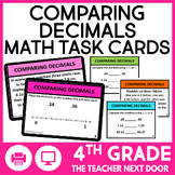 4th Grade Comparing Decimals Task Cards Math Center Game D