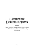 Comparing Decimals Notes