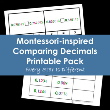 Preview of Comparing Decimals Printable Pack