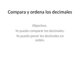 Comparing Decimals SPANISH
