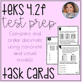 Comparing Decimals TEKS 4.2F Task Cards
