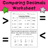 Comparing Decimals (Tenths and Hundredths) Worksheet