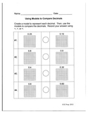 Comparing/Ordering Decimals Through Hundredths using Model