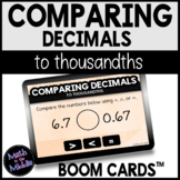 Comparing Decimals through Thousandths Digital Task Cards 