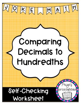 Preview of Comparing Decimals to Hundredths Joke Math NO PREP