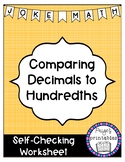 Comparing Decimals to Hundredths Joke Math NO PREP