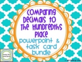 Comparing Decimals to the Hundredths Place Task Cards & Po