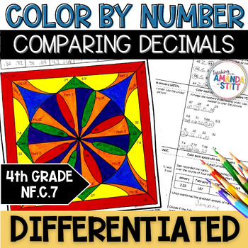 Preview of Comparing Decimals to the Hundredths Worksheets - 4th Grade Fractions Practice