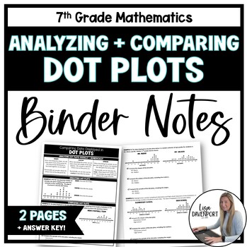 Preview of Comparing Dot Plots - 7th Grade Math Binder Notes