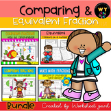 Comparing & Equivalent Fraction : Grade 3 Fun Learning Bundle