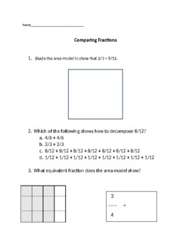 Preview of Comparing Equivalent Fractions