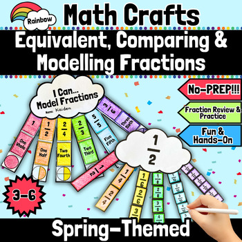 Preview of Comparing & Equivalent Fractions Math Craft St. Pattys Day Spring March Activity