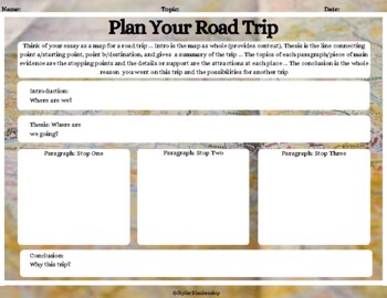Preview of Comparing Essays to Road Trips Worksheet