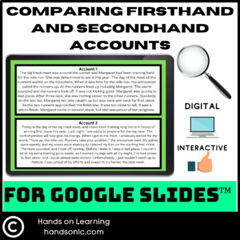 Preview of Comparing Firsthand and Secondhand Accounts For Google Slides